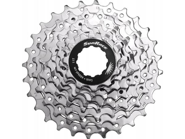 SunRace Bakhjul SunRace CSM66 8-trinns nikkel 11-34T