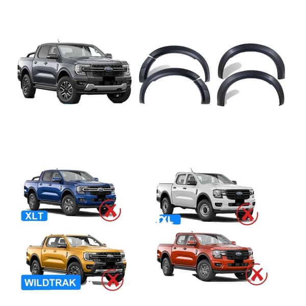 Fender Flares, Kompatible med Ford Ranger Sport 2023, Holdbart ABS Materiale,skærmforlængelser