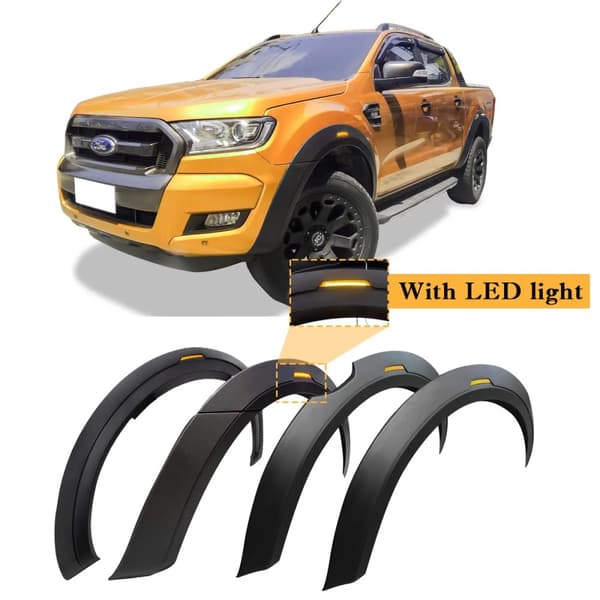 Fender Flares Ford Rangerille, Kestävä ABS-materiaali, Helppo liimakiinnitys,LED-valolla