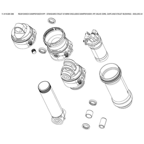 Rockshox Takavaimentimen Runko/ifp Sidluxe Standard Eyelet Musta 47.5 mm