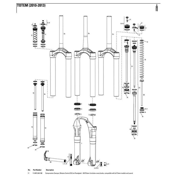 Rockshox Totem Motion Control Dh-kompressionsdämpare Svart