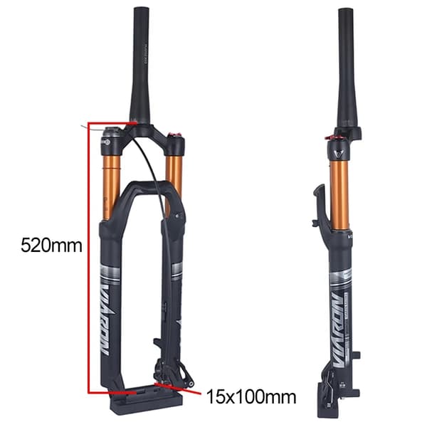 MTB forgaffel, gennemgående aksel, rebound justering, 29 Manuel 100x15