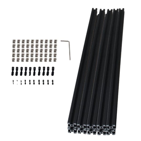 Aluminiumprofil, 20x20mm, 800mm længde,SORT 800mm V