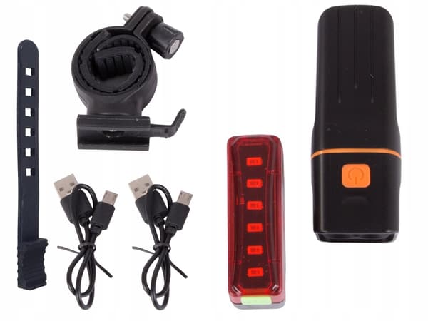 Cykelljus Fram och Bak LED – USB-Uppladdningsbar medPowerbank