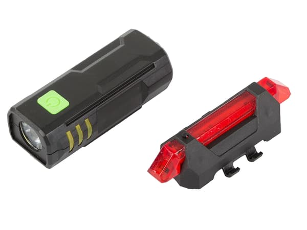 Cykellygte LED foran og bagpå - USB-genopladelig