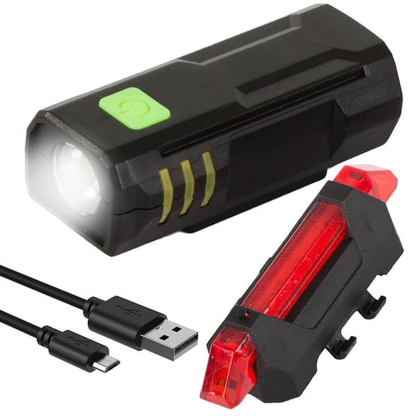 Cykellygte LED foran og bagpå - USB-genopladelig