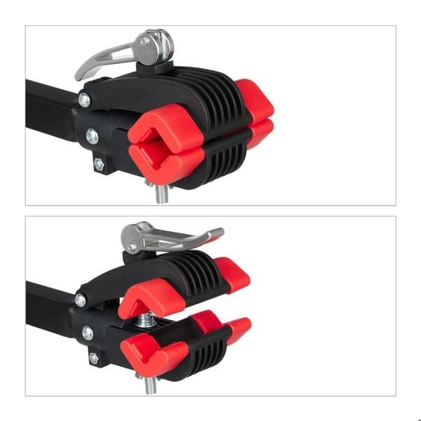 Relaxdays stöttande väggfäste för cykel, ram: 25-40 mm, upp till 20 kg, klämma för reparation, garage och verkstad, svart - röd