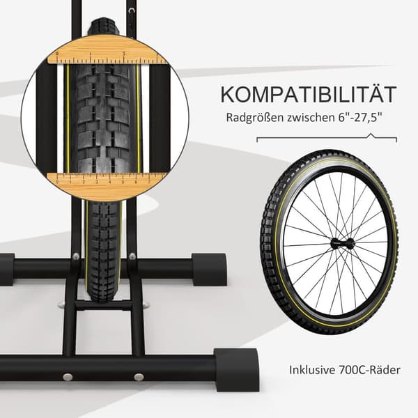 Cykelställ, 45x44x118 cm, Svart