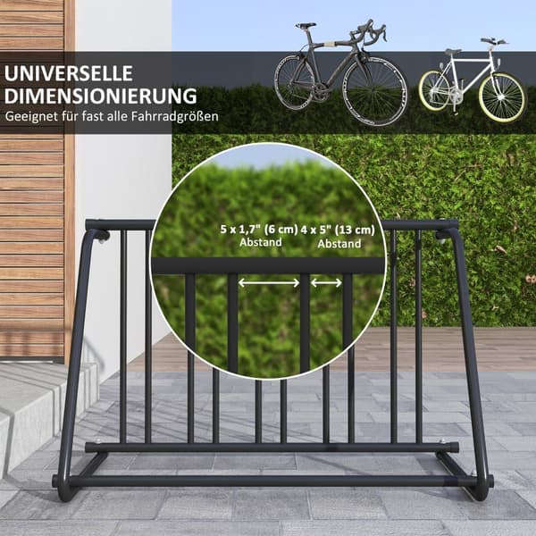 Cykelställ, 114x58x75 cm, Svart