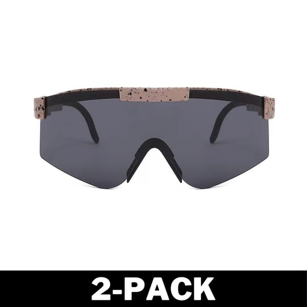 Polariserade Sportsolglasögon Unisex Purple Gray 2-Pack