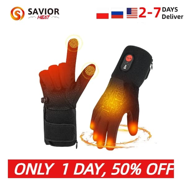 Opvarmede handsker, justerbar temperaturkontrol, touchscreen-kompatibel,XL 2XL = XL 2XL, Opvarmede Handsker SW04