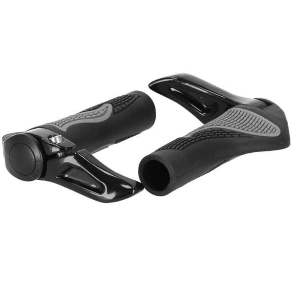 SPRINGOS® Ergonomiska cykelgrepp i mjukt halkfritt gummi 14 cm - Svart