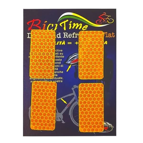 Platta refraktiva klistermärken, orange rektanglar, 2,5 x 5 cm, 4 stycken