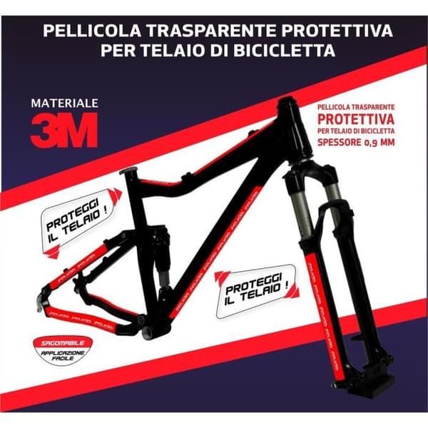 Transparent skyddande film för cykelram 2 stycken 5 x 70 cm