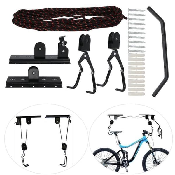 Cykel takmonteringsstöd - Akozon - Takstänger - Stål och ABS - Kapacitet 40-60 kg - Svart