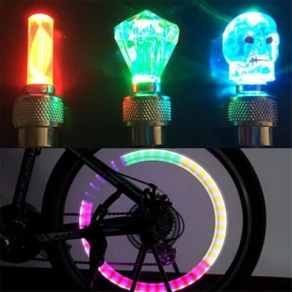 CYKEL TILLBEHÖR,001 Röd--2st Cykel Neon LED Hjulventilkåpor,Billjus,Cykeltillbehör,L