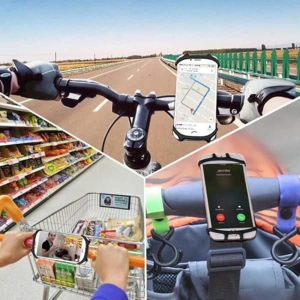 Universal Cykeltelefonhållare - Svart - För 4,0-6,0 tums smartphones - 360° rotation
