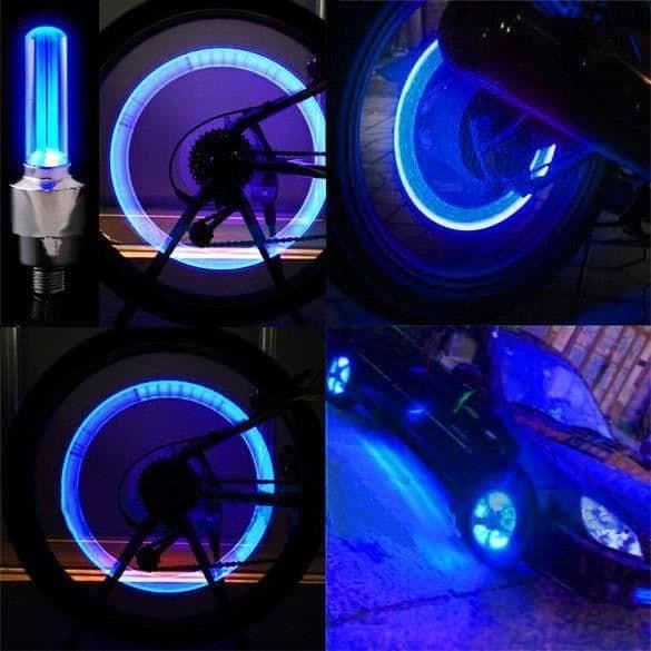 Ny bil Cykel Cykel Hjul Däckventil Led Blå MMK30
