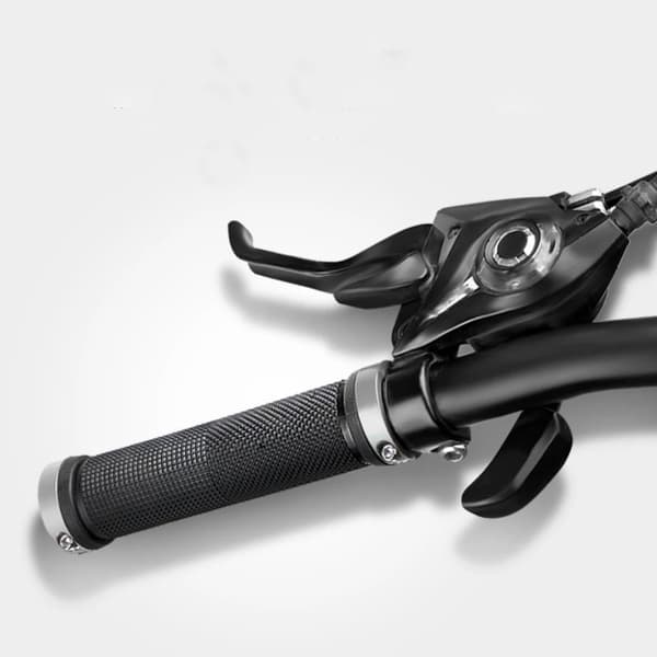 INF Stötdämpande gummi, mjuka och halksäkra dubbellåsande mountainbikegrepp Sliver+svart