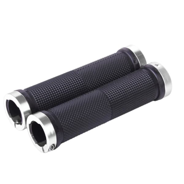 INF Stötdämpande gummi, mjuka och halksäkra dubbellåsande mountainbikegrepp Sliver+svart