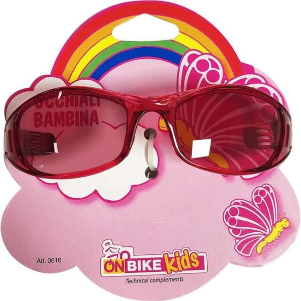 På cykel Plastiska rosa glasögon för flickor: skyddsglas, säker och stilfull design.