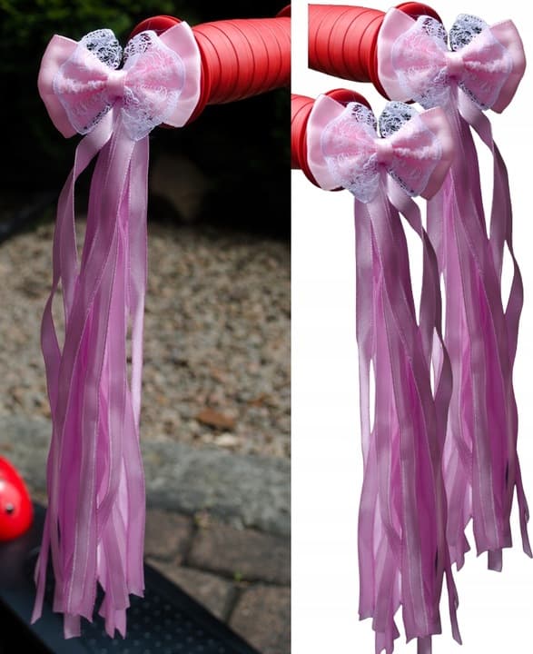 Styrband med rosett ljusrosa