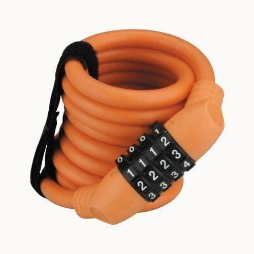 Profex 65873 spiralkabellås mjuk svart/grön/orange - 4008153658730