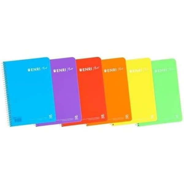 Notebook - ENRI - 80 paneler - 90 g/m² - Flerfärgad - 5 enheter