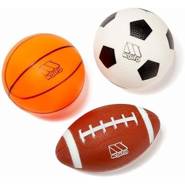 Set med sportbollar - M MOLTO - Fotboll, Basket, Ruby - Flerfärgad - Gummi - Barn