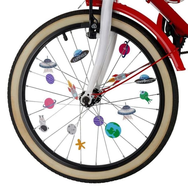 Legami - WSD0002 - Set med 30 dekorationer för Barncykelns Strålar Kille, Rymd, One Size