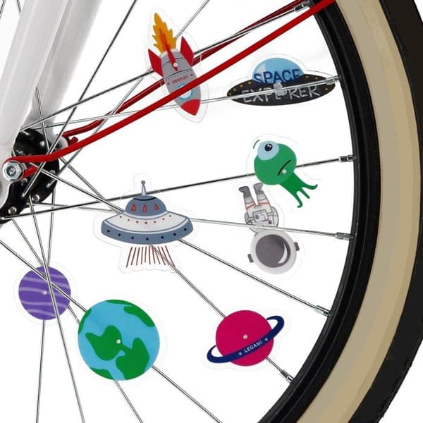 Legami - WSD0002 - Set med 30 dekorationer för Barncykelns Strålar Kille, Rymd, One Size