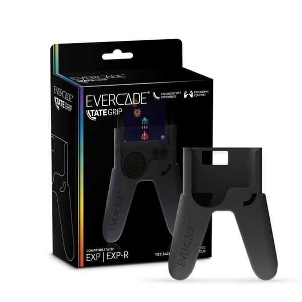 TATE Grip - BARA FÖR SPEL - Evercade Tate Grip - Mörkgrå - EXP/EXP-R kompatibel - Optimal komfort