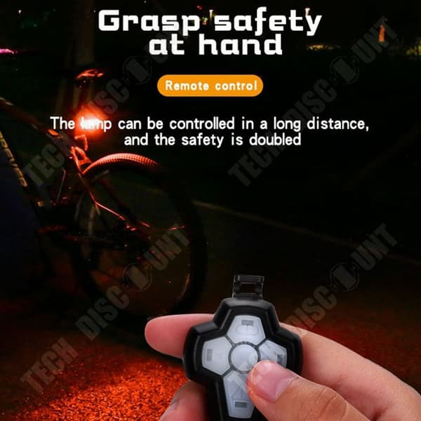 Trådlös fjärrkontroll blinkar bakljus USB Uppladdningsbar Vattentät Nattcykel Cool Ride Varningsljus