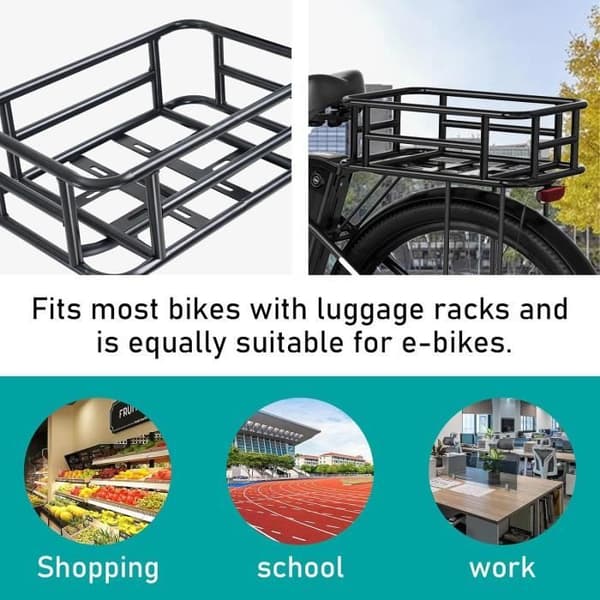 HITWAY HK1 Cykelkorg bak - Vattentålig - Enkel montering - Svart metall