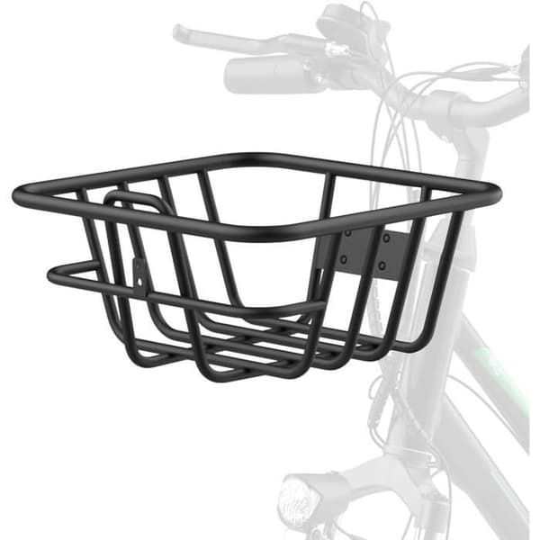 HITWAY främre cykelkorg, cykelkorg, vattentät, enkel montering, cykelkorg, svart metall