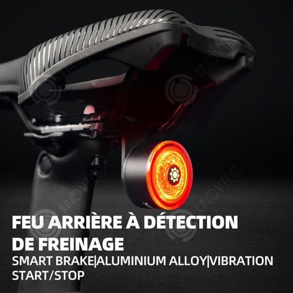 INN Cykelbakljus typ-c uppladdningsbart inbyggt 400mah litiumbatteri tre lägen, vattentät smart modell 45x57x34mm