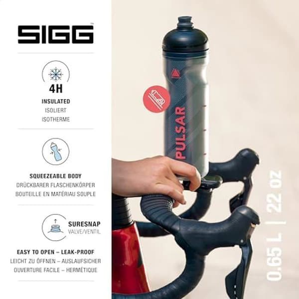 Gourde Sport - SIGG - Mjuk Cykelflaska - Isolerad - 0,65L - Vattentät - Diskmaskinssäker