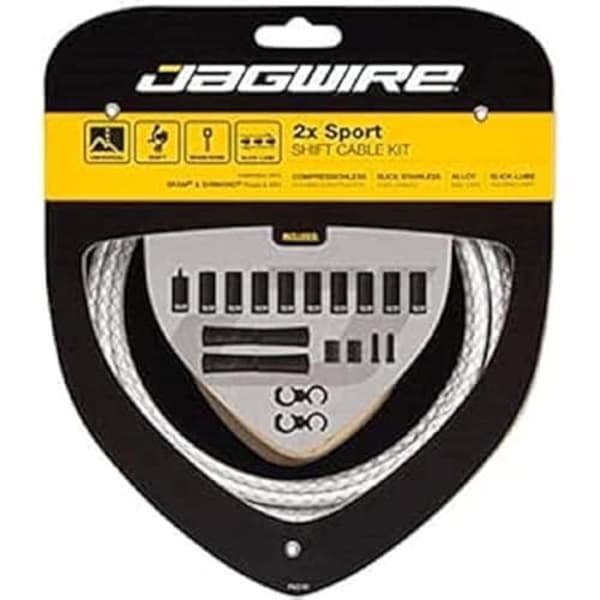 Kabel- och husuppsättning för växel - JAGWIRE - 2X Sport Shift - Rostfritt stål - Vit - One Size