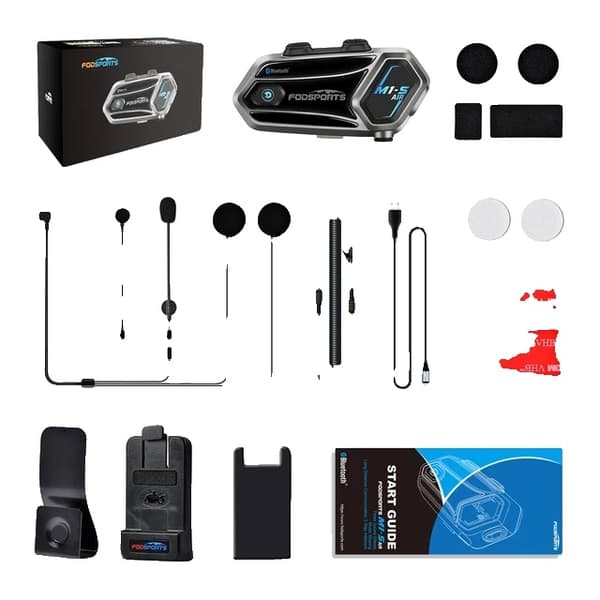 Bluetooth Intercom, 2 moottoripyörän kaksisuuntainen kommunikaattori, Musiikin jakaminen, 1 Set M1-S Air
