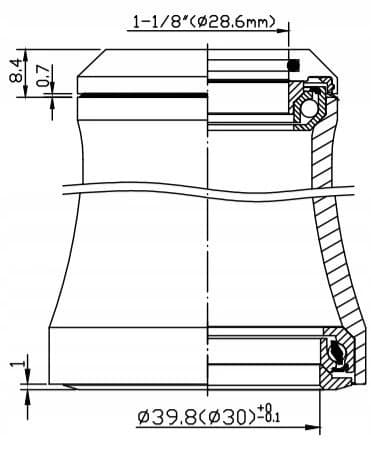 NECO H373S STERY 1-1/8 "x1.5" 28.6/39.8 integroitu