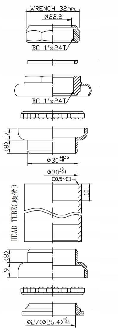 NECO H831 musta klassinen STERS kierretty 1"