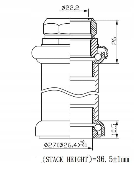 NECO H831 hopea klassinen STERS kierretty 1"