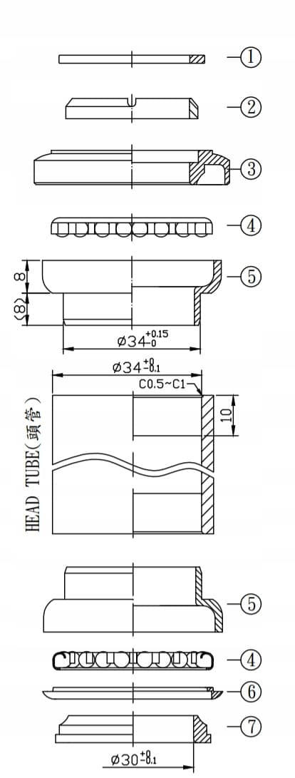 NECO H845 sort AHEAD STERIES 1-1/8"x34x30 sæt