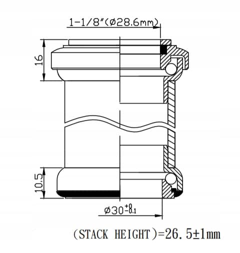 NECO H845 sort AHEAD STERIES 1-1/8"x34x30 sæt