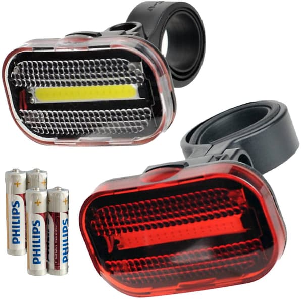 Sæt med 2K COB LED cykellygter for + bag