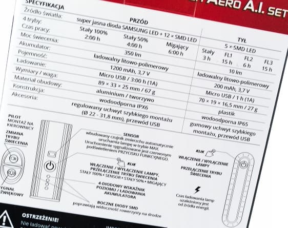 PROX AERO AI BELYSNINGSSATS MED HORN + SENSOR