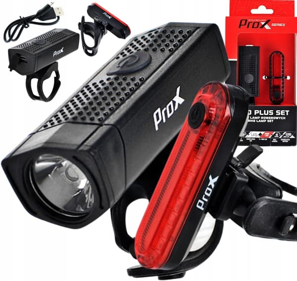 PROX AERO USB-lampuppsättning fram 400 lm + bak 10 lm