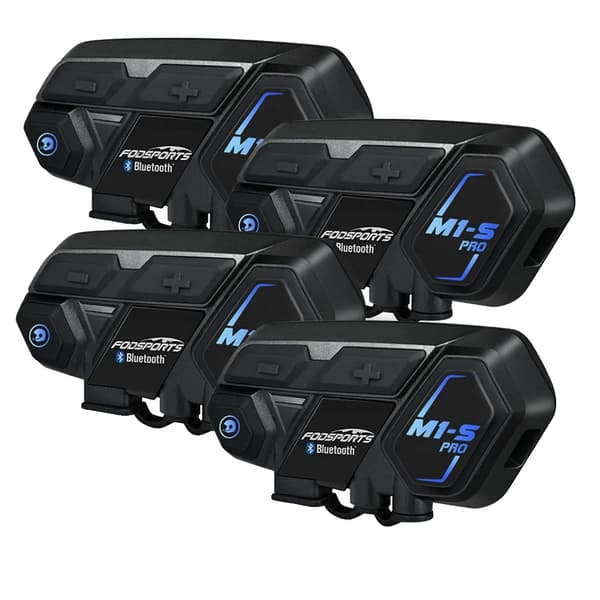 Moottoripyörän Bluetooth-kuulokkeet, 8 ajajan intercom, vedenkestävä, 20 tuntia puheaikaa