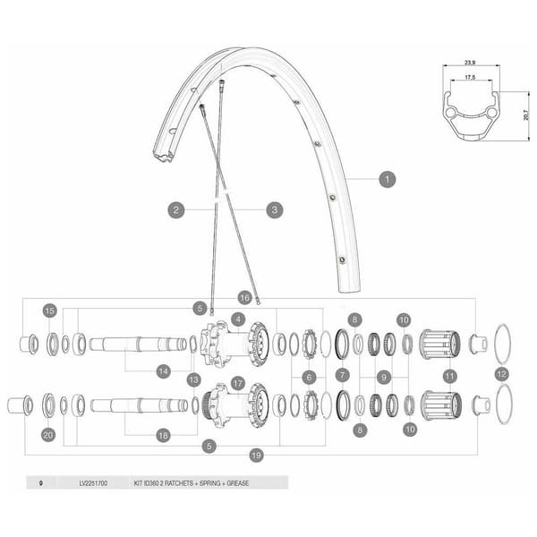 Mavic Id360 Spring And Ratchet Kit Musta