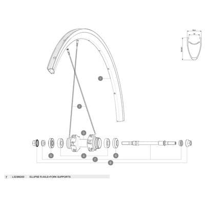 Mavic Lager Ellipse Rear Axle And Fork Supports Svart
